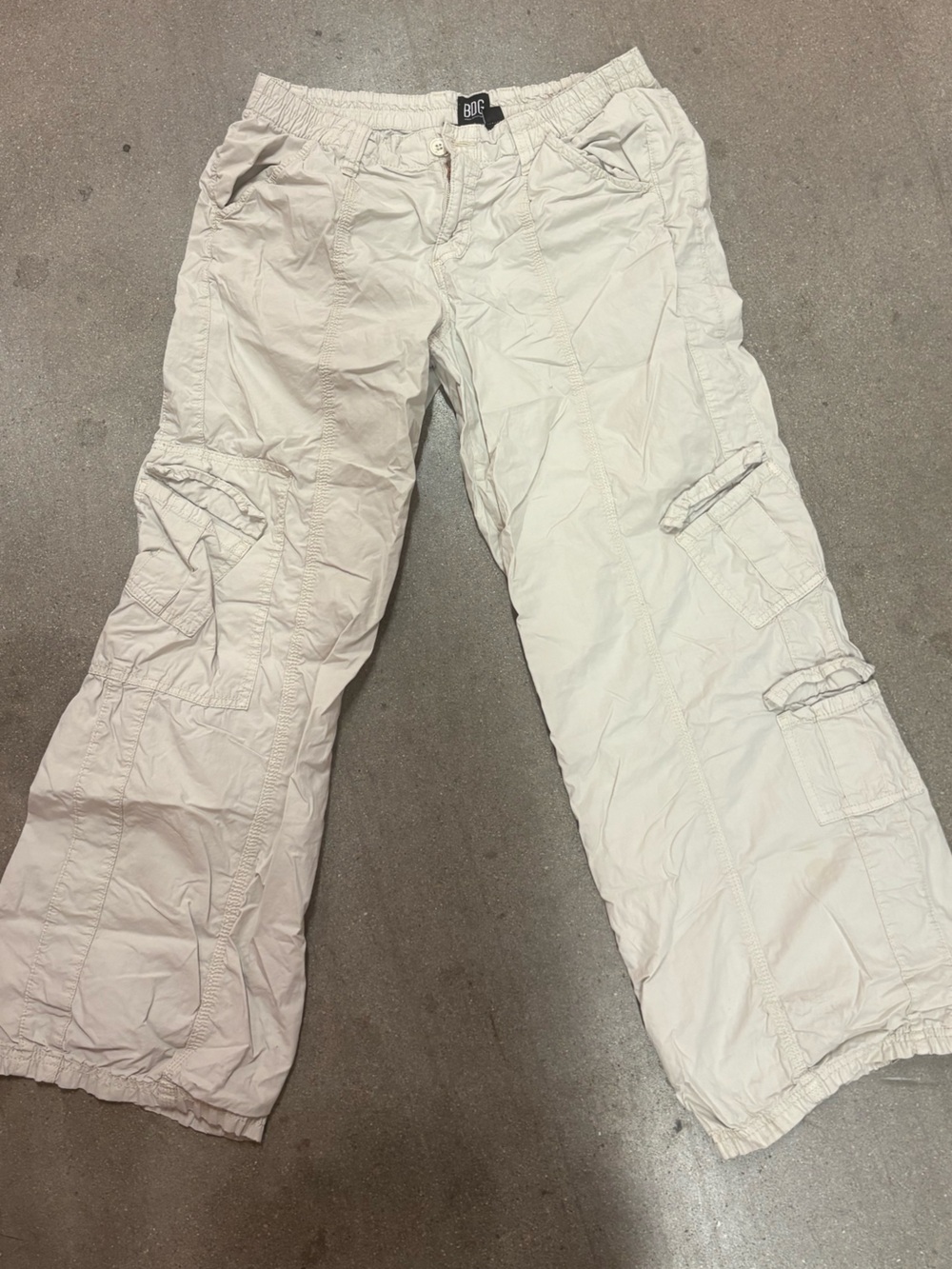 BDG Light Beige Cargo Pants with Pocket Details